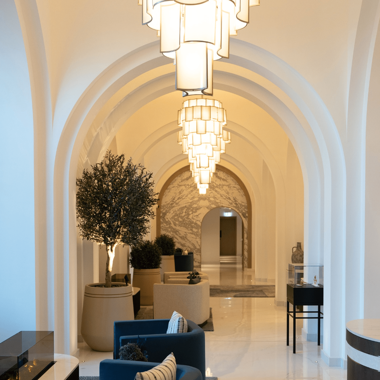 Modern Acrylic Tile Chandelier for High-ceiling - 6 Tier/D47.2"*H37.4"Blushlighting