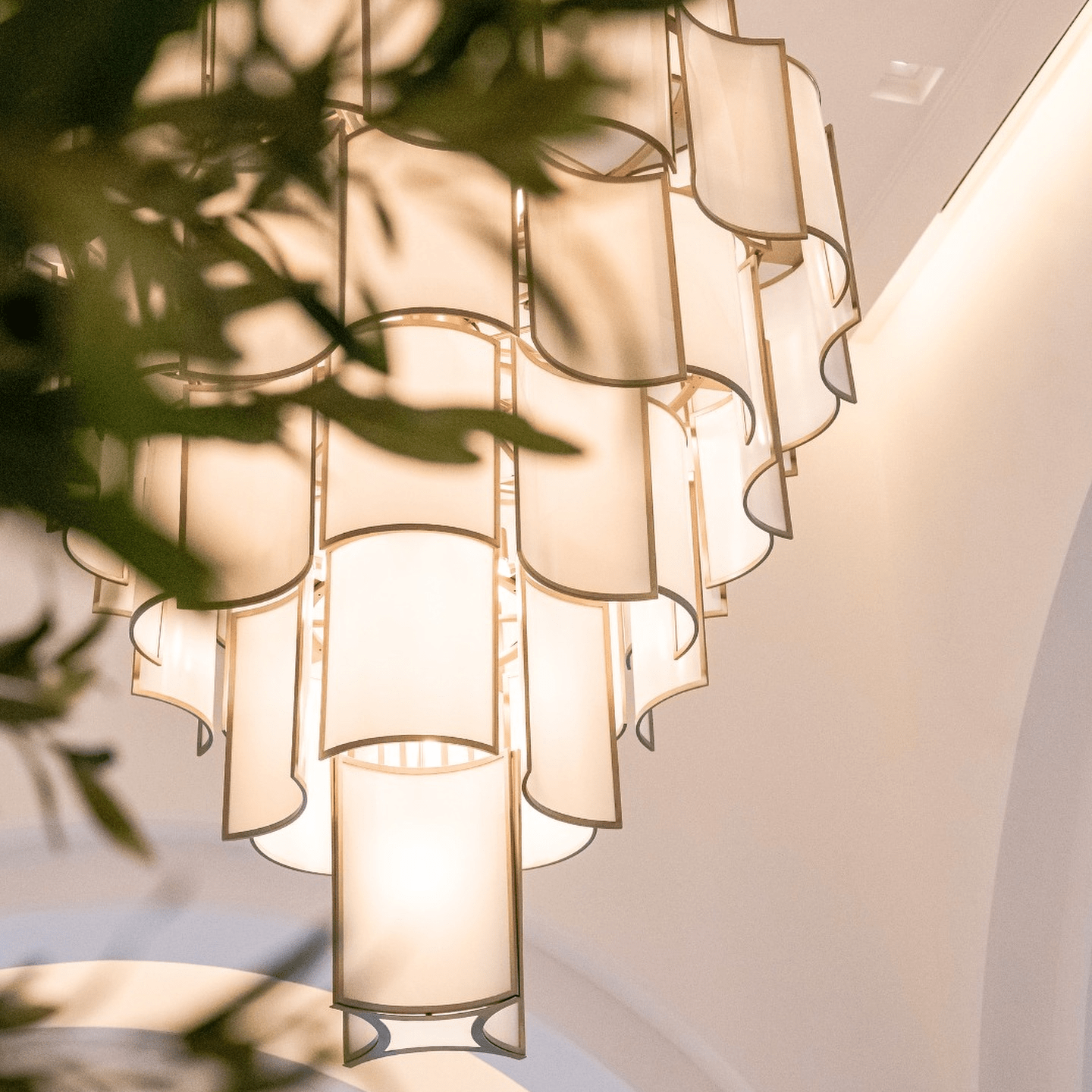 Modern Acrylic Tile Chandelier for High-ceiling - 6 Tier/D47.2"*H37.4"Blushlighting