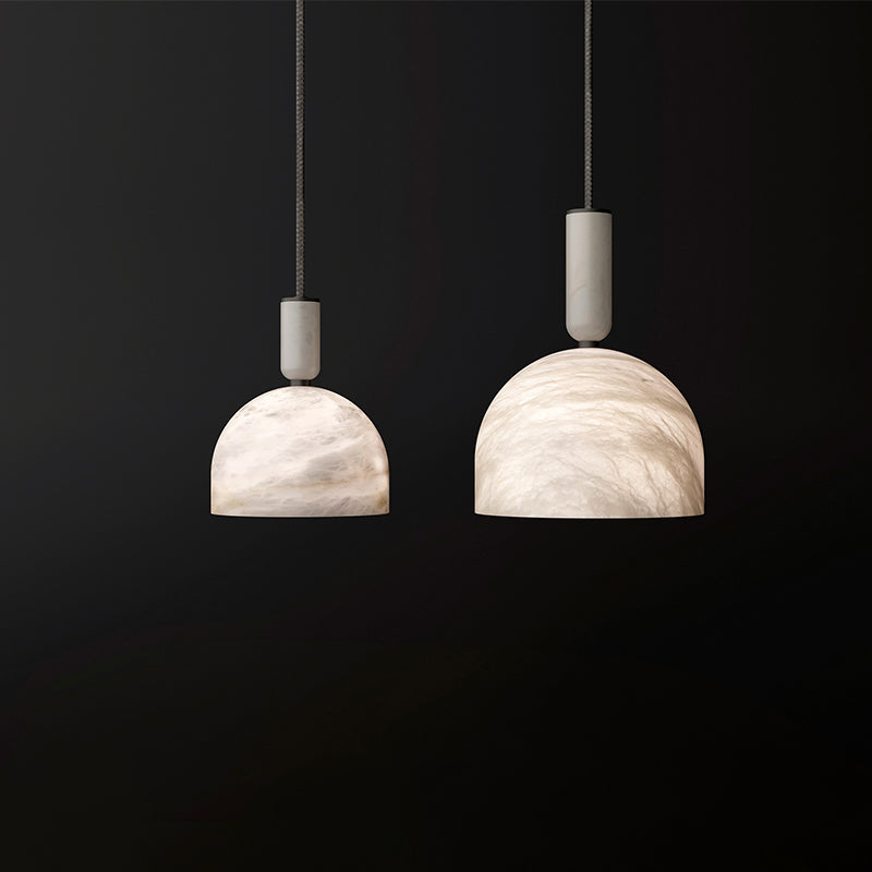 Aubry Modern Alabaster Bedside Pendant Light, Bedroom Pendant Lamp Chandelier Kevin Studio Inc Small