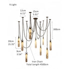 Alabaster Flint 1/2/3/5/7/9/12/15-Light LED Multi-Drop Pendant-Blushlighting