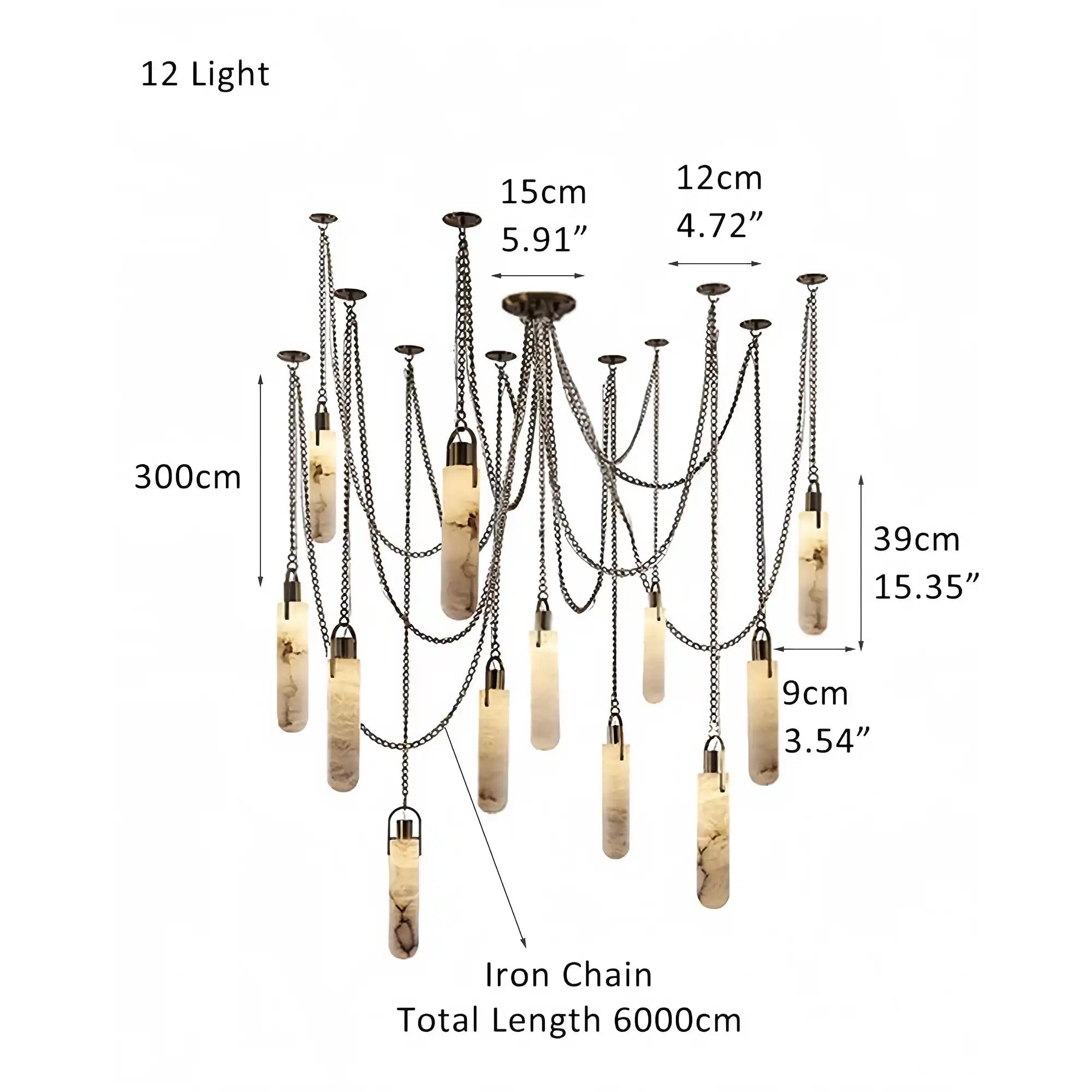 Alabaster Flint 1/2/3/5/7/9/12/15-Light LED Multi-Drop Pendant-Blushlighting