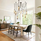 Alabaster Flint 1/2/3/5/7/9/12/15-Light LED Multi-Drop Pendant-9 light-D9*H39CM/D3.54*H15.36"-Blushlighting