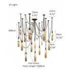 Alabaster Flint 1/2/3/5/7/9/12/15-Light LED Multi-Drop Pendant-Blushlighting