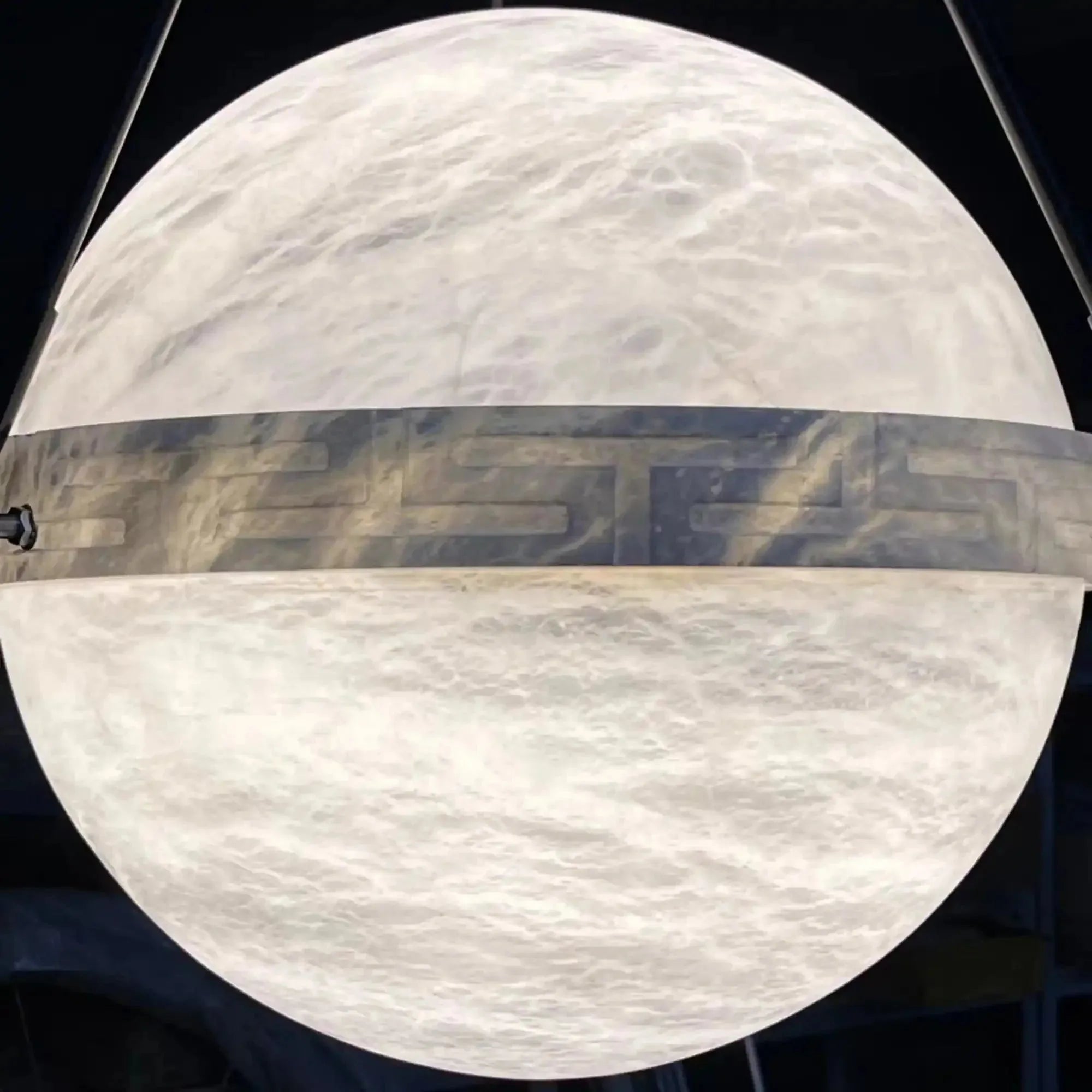 Modern Alabaster Globe Pendant Light - 20"DBlushlighting