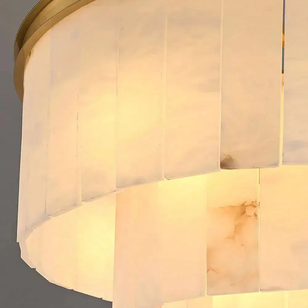 Modern Alabaster Tiered Chandelier-Blushlighting