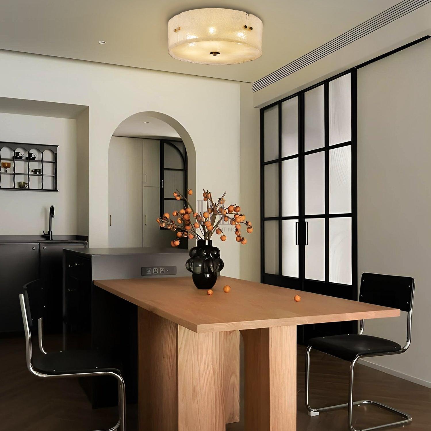 Modern Antique Brass Textured Glass Ceiling Light - D41cm * H21cm / D16.1" * H8.3"CopperBlushlighting