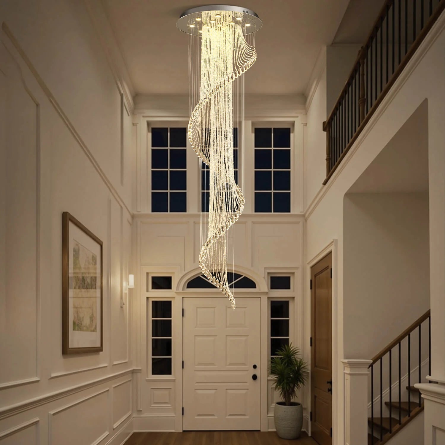 Modern Art Design Crystal Spiral Raindrop Chandelier - Blushlighting