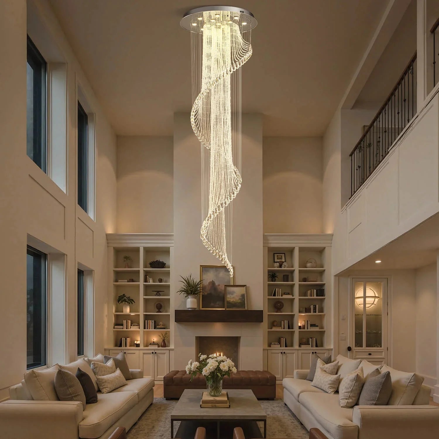 Modern Art Design Crystal Spiral Raindrop Chandelier - Blushlighting