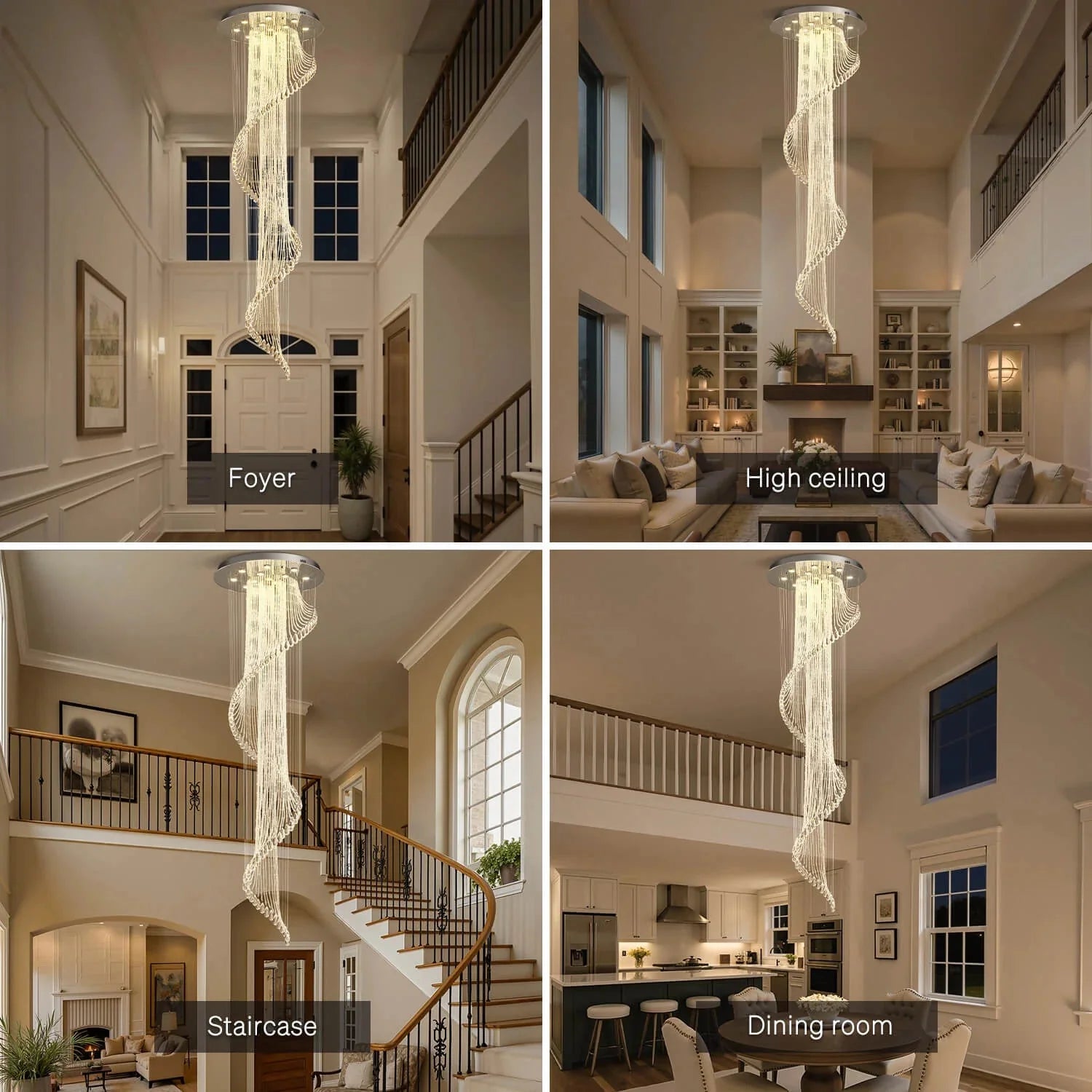 Modern Art Design Crystal Spiral Raindrop Chandelier - Blushlighting