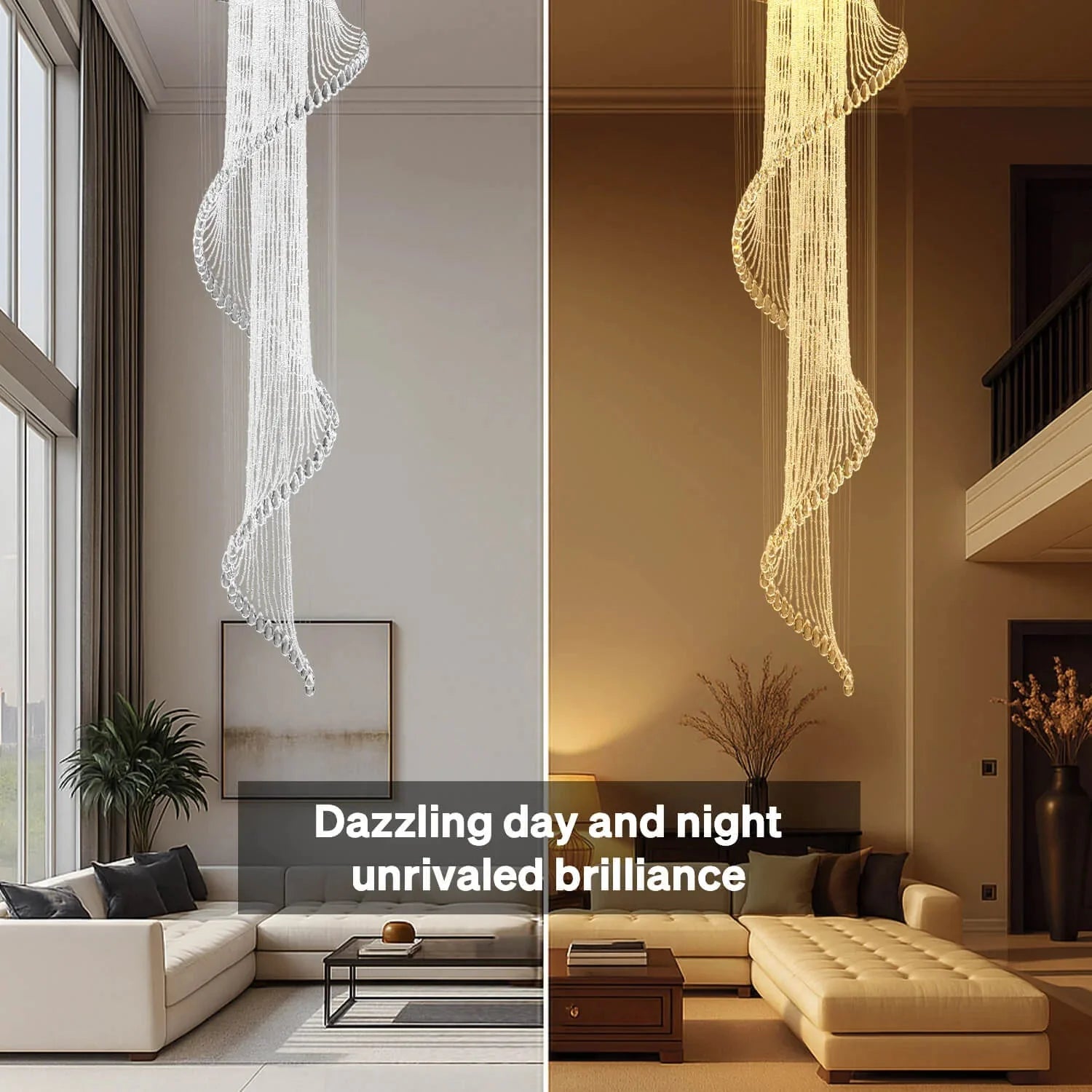 Modern Art Design Crystal Spiral Raindrop Chandelier - Blushlighting