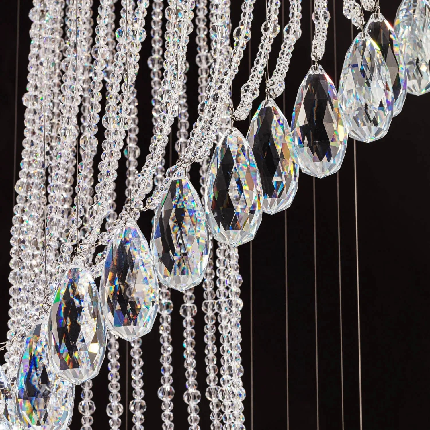 Modern Art Design Crystal Spiral Raindrop Chandelier - Blushlighting