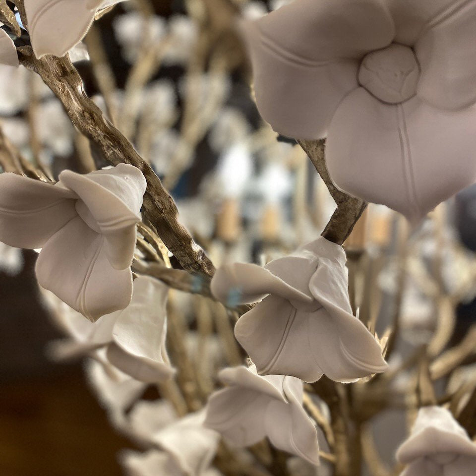 Modern Art Design Lily Ceramic Flower Chandelier for Low-ceiling-Blushlighting-Blushlighting