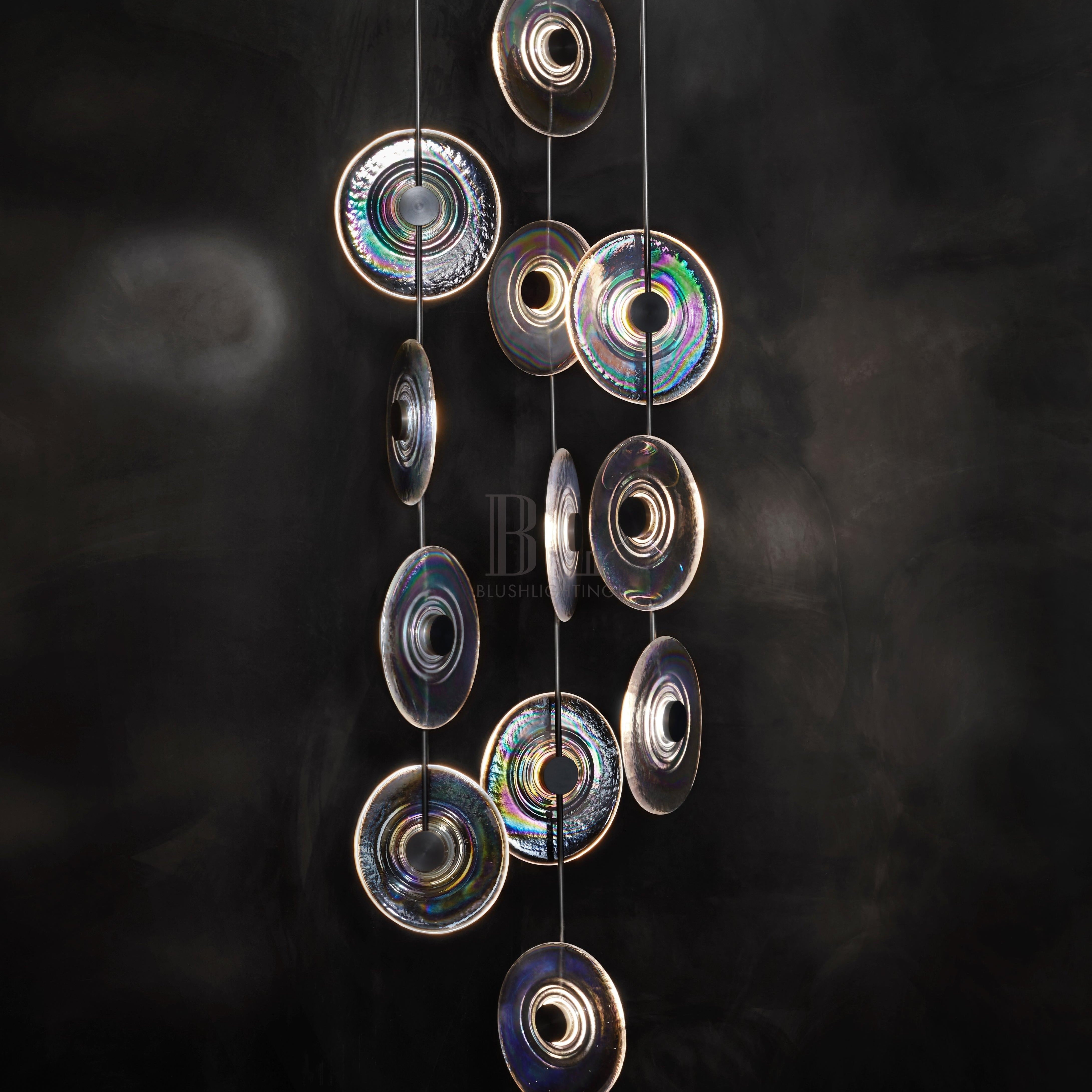 Modern Art Design Radiant Glass Chandelier - Single Pendant/3 Pieces/D12.5"*H48"BrassBlushlighting