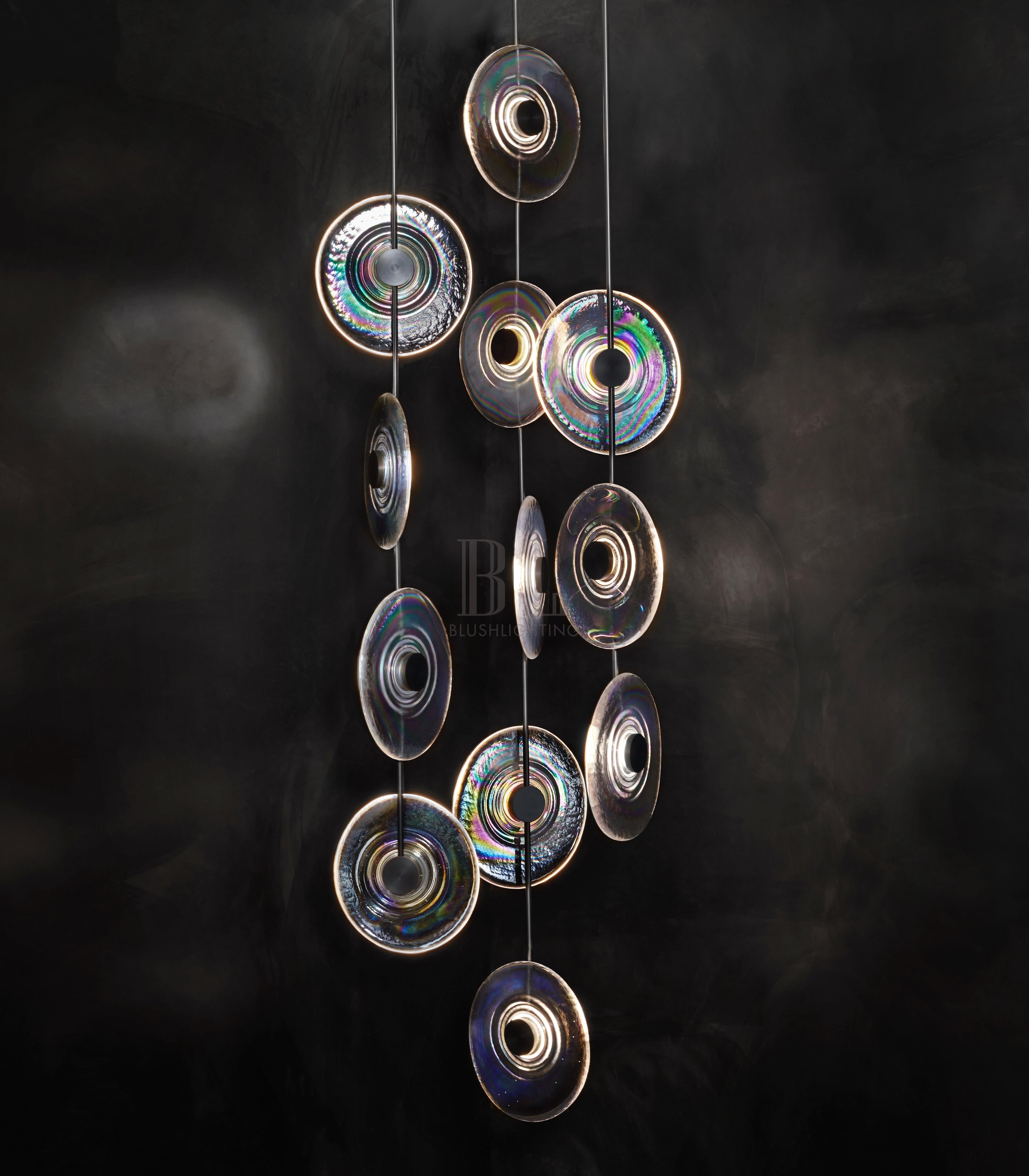 Modern Art Design Radiant Glass Chandelier - Single Pendant/3 Pieces/D12.5"*H48"BrassBlushlighting