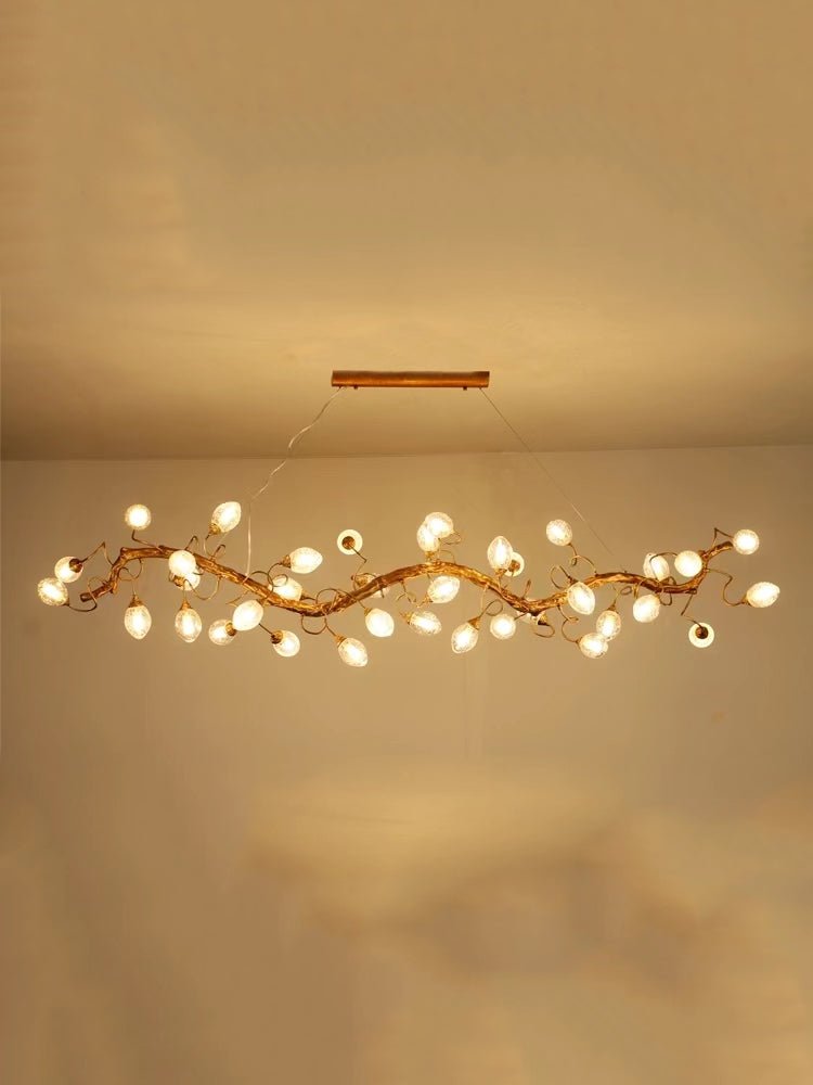 Modern Art Extra Large Branch Style Chandelier with Clear Bubble Glass Eggs for Dining Room and Living Room - 30 Lights: L68.9"*W16.5"*H17.7"Warm LightBlushlighting