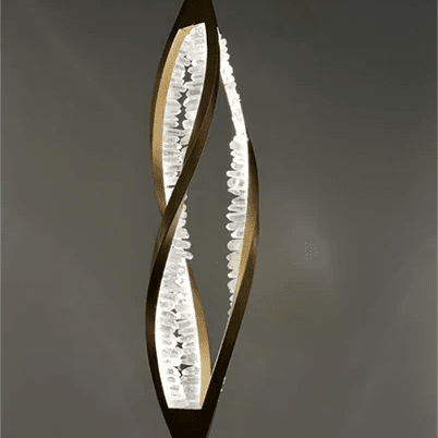 Modern Artistic DNA Twisted Leaf Natural Crystal Cluster Chandelier - D6.30"*H23.62"(D16cm*H60cm)Warm LightBlushlighting