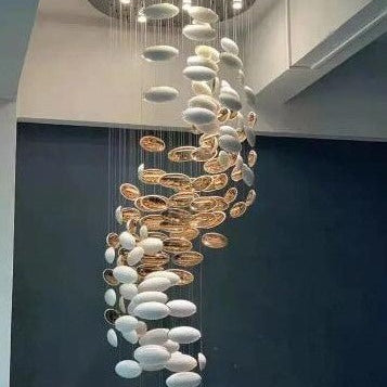 Modern Artistic Unique Golden Dragon Egg Pendant Ceiling Light Fixture for Staircase/ Sales Center/ Hotel - Blushlighting