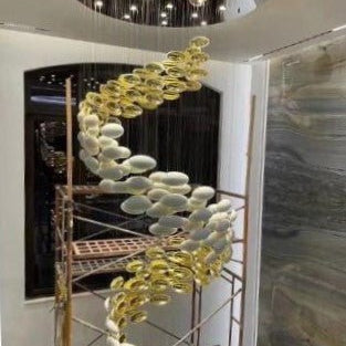 Modern Artistic Unique Golden Dragon Egg Pendant Ceiling Light Fixture for Staircase/ Sales Center/ Hotel - Blushlighting