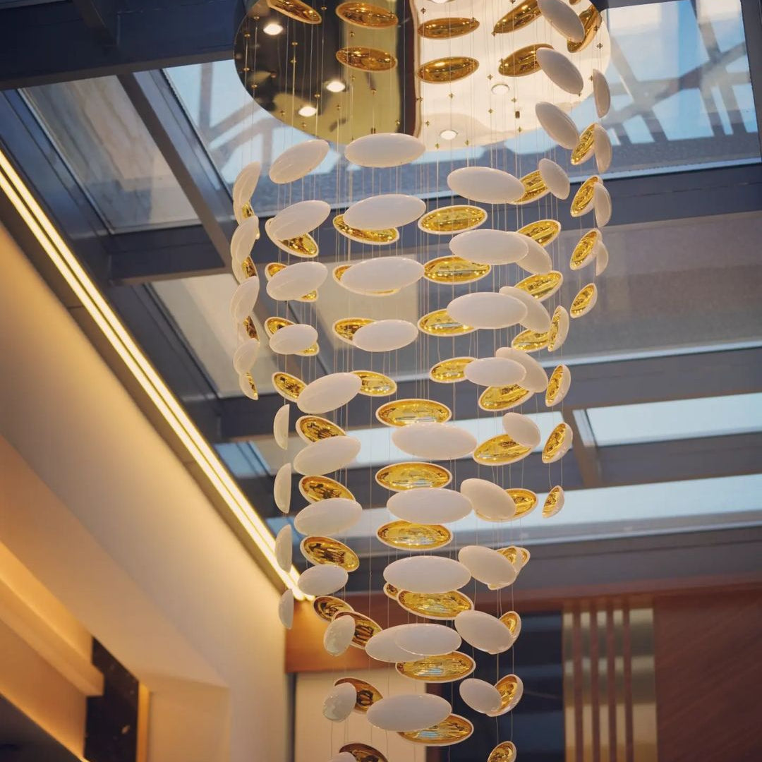 Modern Artistic Unique Golden Dragon Egg Pendant Ceiling Light Fixture for Staircase/ Sales Center/ Hotel - Blushlighting