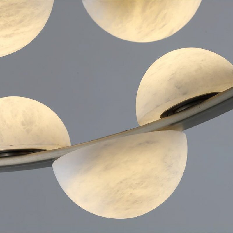 Modern Belt Alabaster Drops LED Chandelier - D74"*H47.2"/ Dia 188cm*H 120cmWarm LightBlushlighting