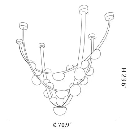 Modern Belt Alabaster Drops LED Chandelier - D70.9"* H23.6" / Dia 180cm*H 60cmWarm LightBlushlighting
