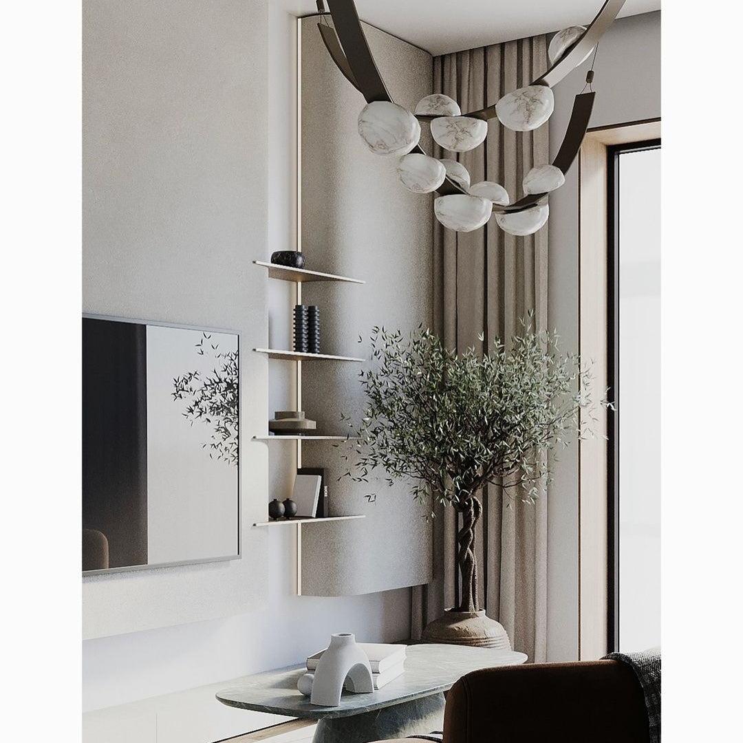 Modern Belt Alabaster Drops LED Chandelier - D74"*H47.2"/ Dia 188cm*H 120cmWarm LightBlushlighting