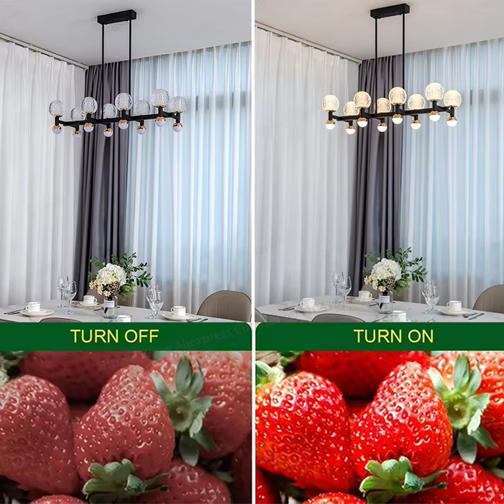 Modern Black Linear Dining Room Chandelier 12/16 Lights - 16 LightWarm White 3000KBlushlighting