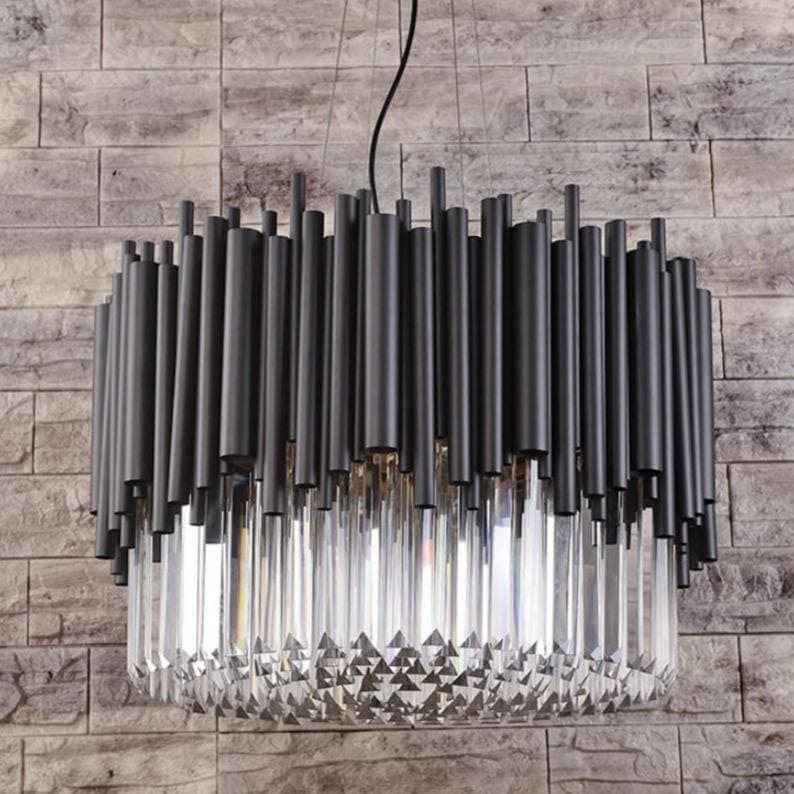 Modern Classic Black Crystal Round Chandelier 24"/ 32"/40" - W40" X H16"Blushlighting