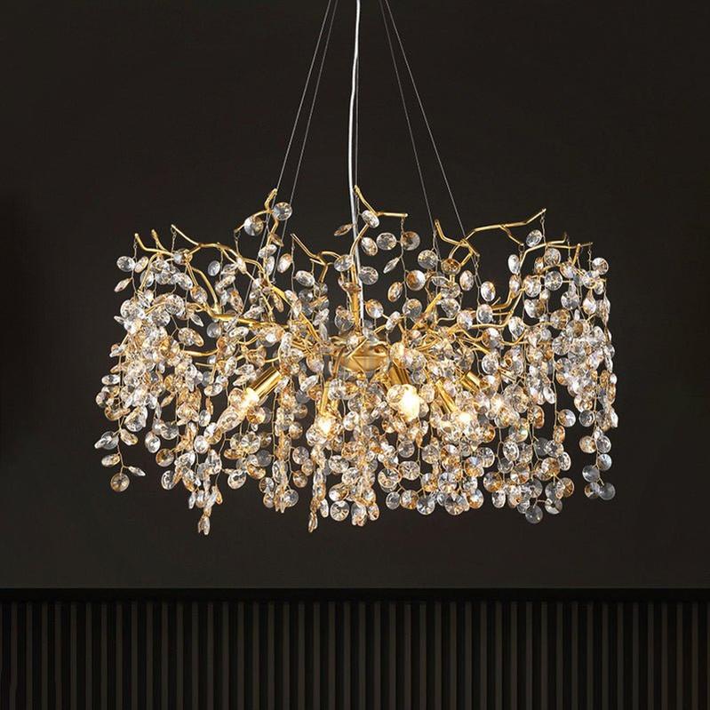 Modern Crystal Branch Chandelier for Foyer Entryway 1.5"D-Blushlighting-Blushlighting