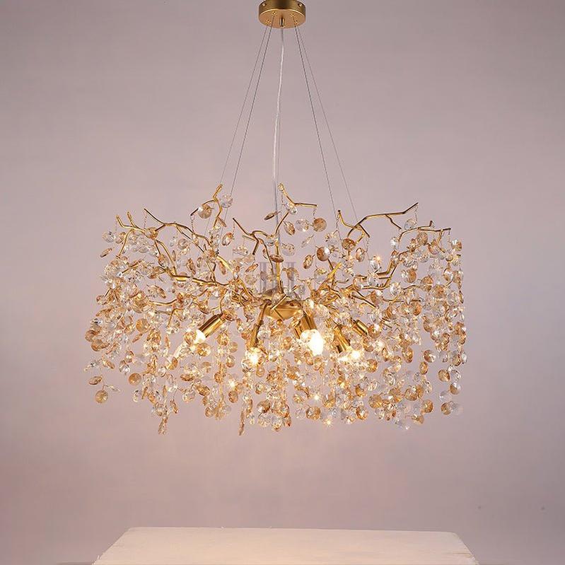 Modern Crystal Branch Chandelier for Foyer Entryway 1.5"D-Blushlighting-Blushlighting