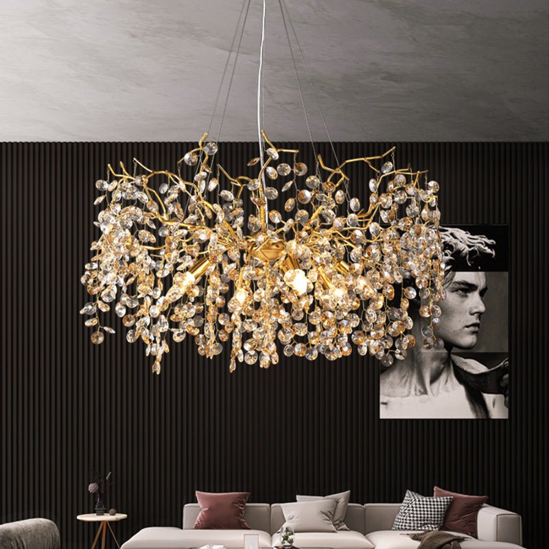 Modern Crystal Branch Chandelier for Foyer Entryway 1.5"D-Blushlighting-Blushlighting