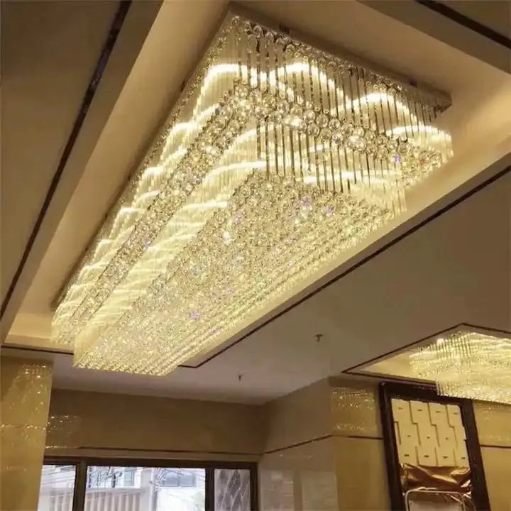 Modern Extra 2/3 Tiered Flush Mount Crystal Chandelier for Large Area-Chandeliers-Blushlighting-Blushlighting