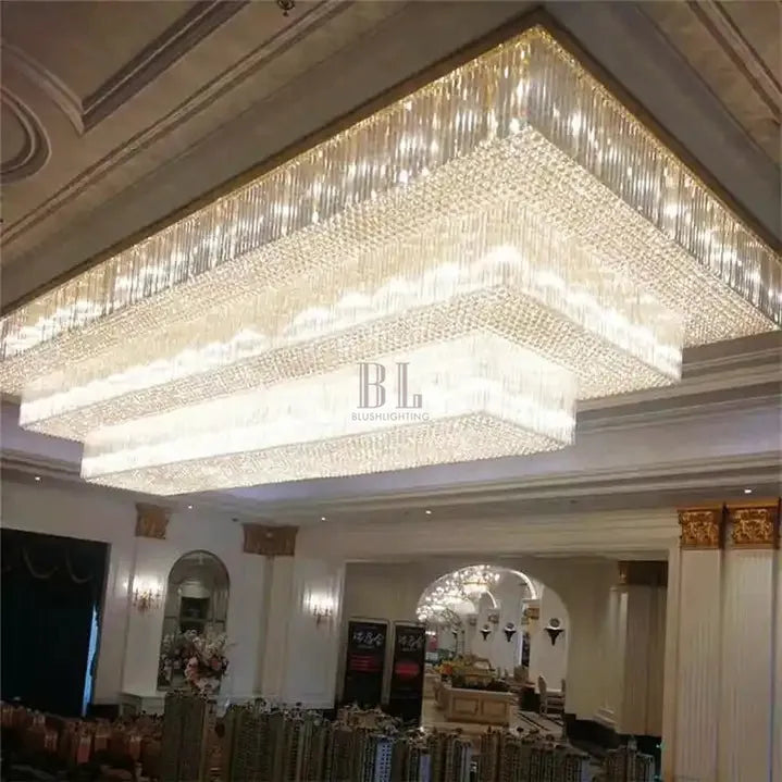 Modern Extra 2/3 Tiered Flush Mount Crystal Chandelier for Large Area-Chandeliers-Blushlighting-Blushlighting