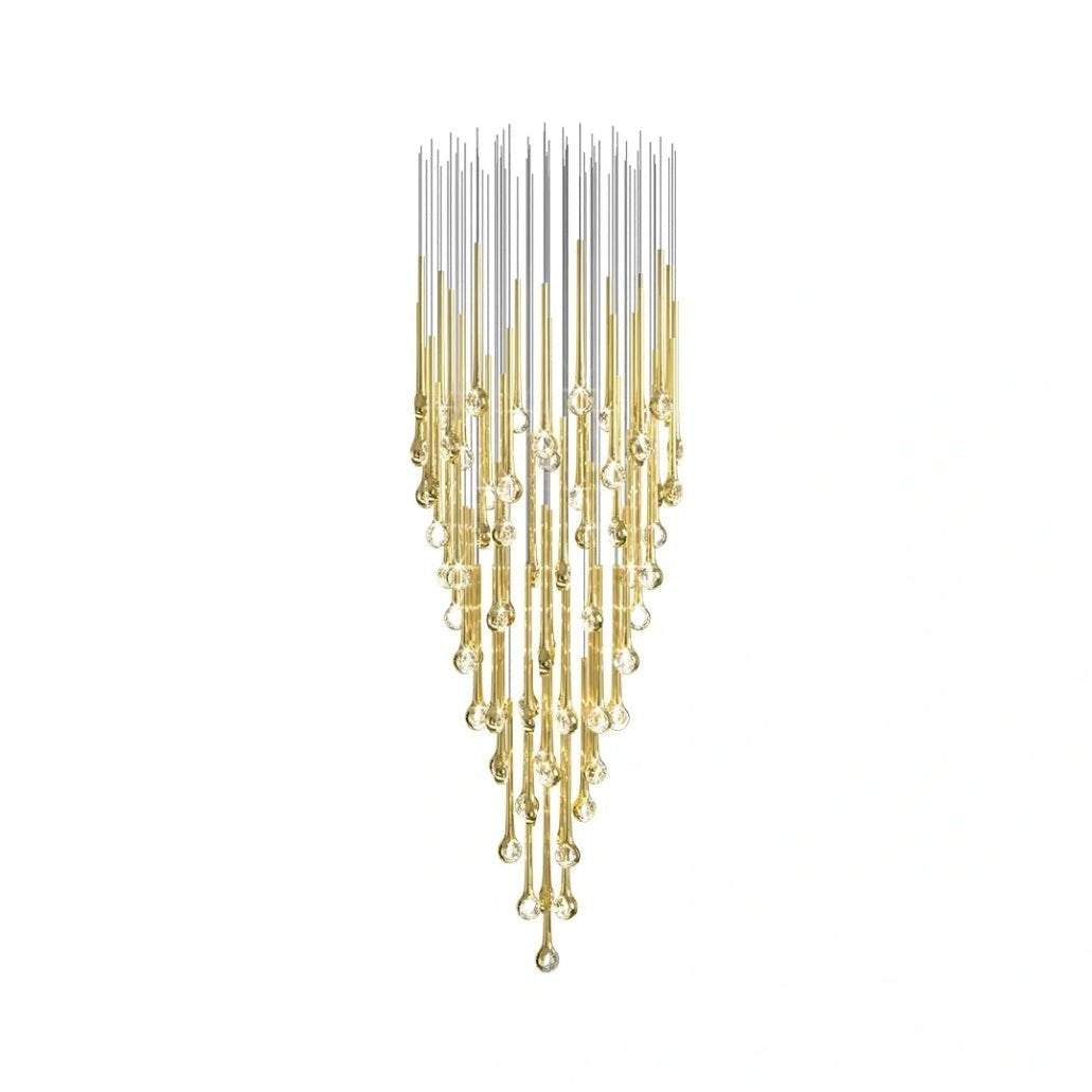 Modern Floating Long Gold Pendant Celing Chandelier for Living Room/High - ceiling - Without Canopy//D15.7"*H74.8"(D40cm*H190cm)Blushlighting