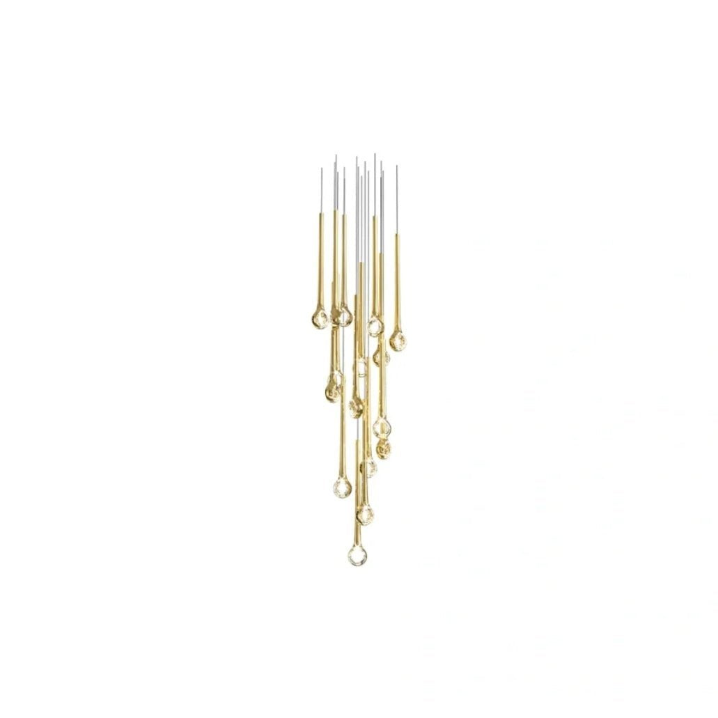 Modern Floating Long Gold Pendant Celing Chandelier for Living Room/High - ceiling - Without Canopy//D15.7"*H74.8"(D40cm*H190cm)Blushlighting