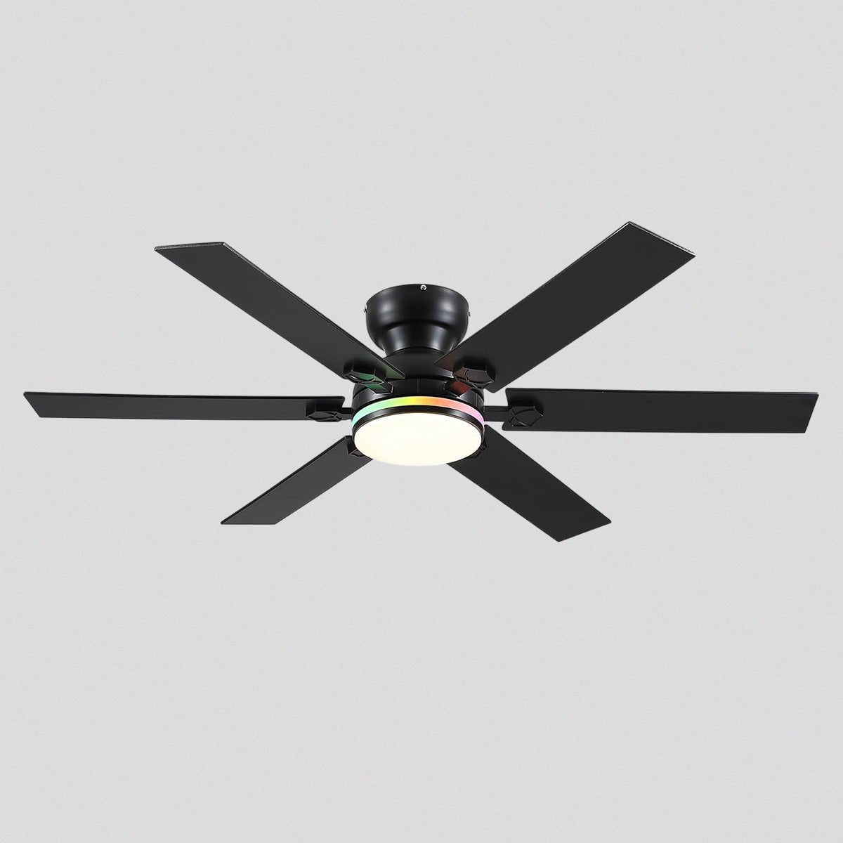 Modern Flush Mount Fans Light Ceiling Fans with Lights Black Low Profile Ceiling Fans 52“ - White 46"Blushlighting
