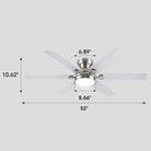 Modern Flush Mount Fans Light Ceiling Fans with Lights Black Low Profile Ceiling Fans 52“ - Blushlighting