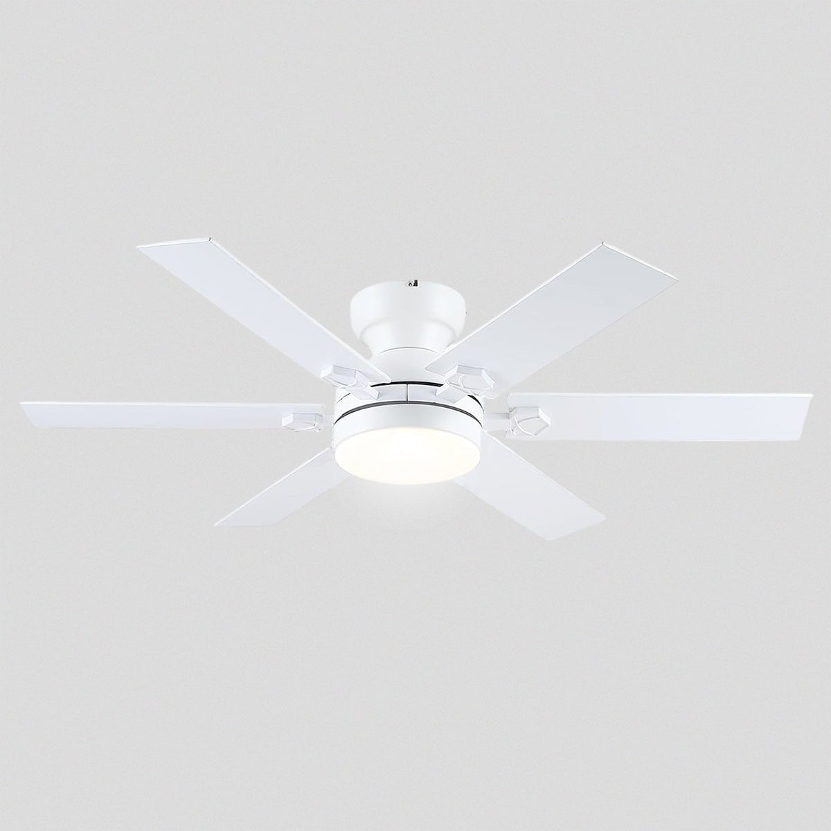 Modern Flush Mount Fans Light Ceiling Fans with Lights Black Low Profile Ceiling Fans 52“ - White 46"Blushlighting