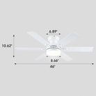 Modern Flush Mount Fans Light Ceiling Fans with Lights Black Low Profile Ceiling Fans 52“ - Blushlighting