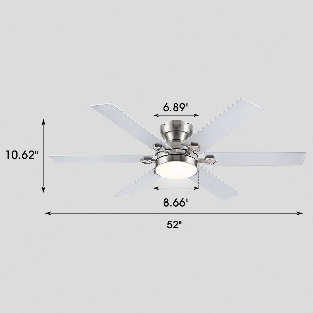 Modern Flush Mount Fans Light Ceiling Fans with Lights Black Low Profile Ceiling Fans 52“ - White 46"Blushlighting