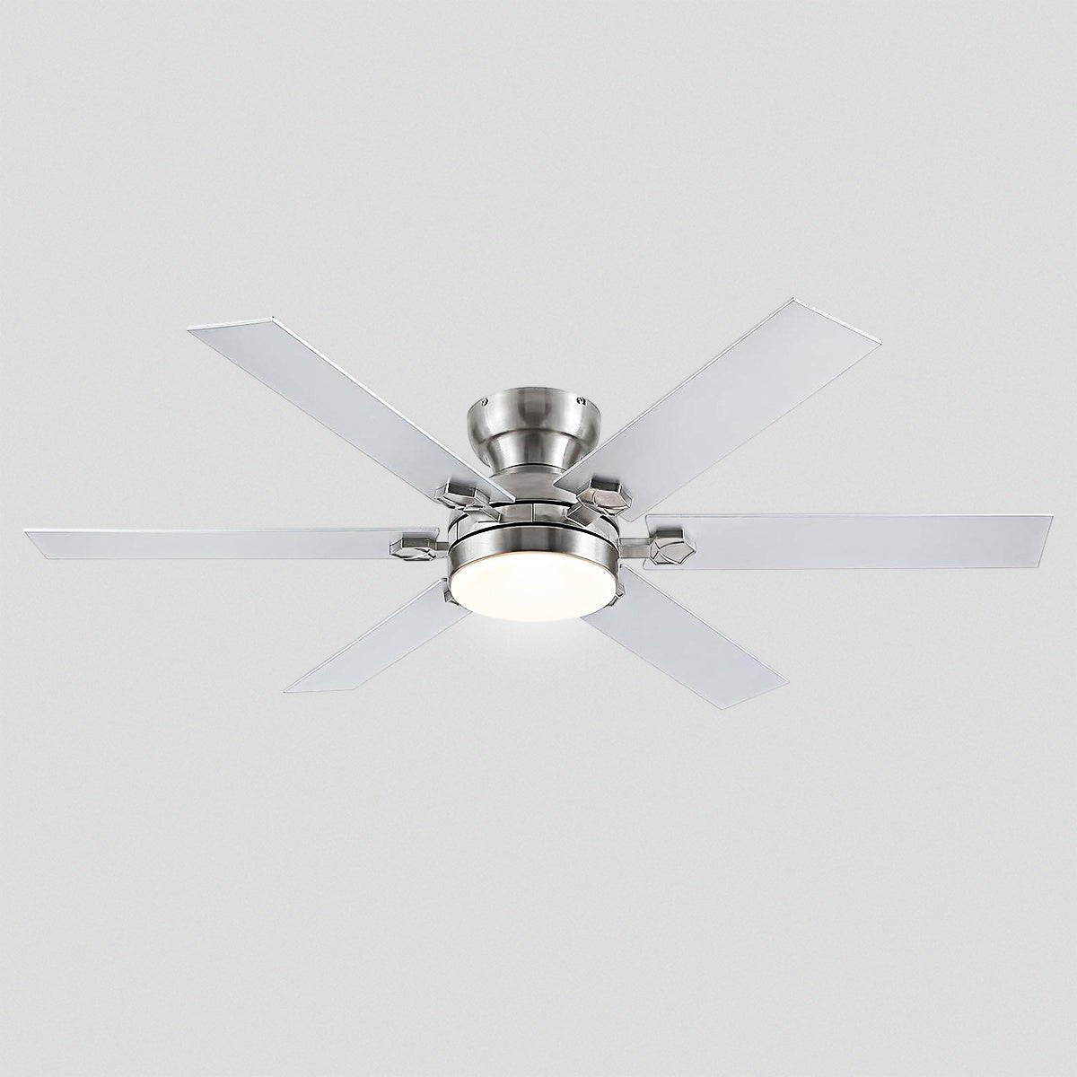 Modern Flush Mount Fans Light Ceiling Fans with Lights Black Low Profile Ceiling Fans 52“ - White 46"Blushlighting