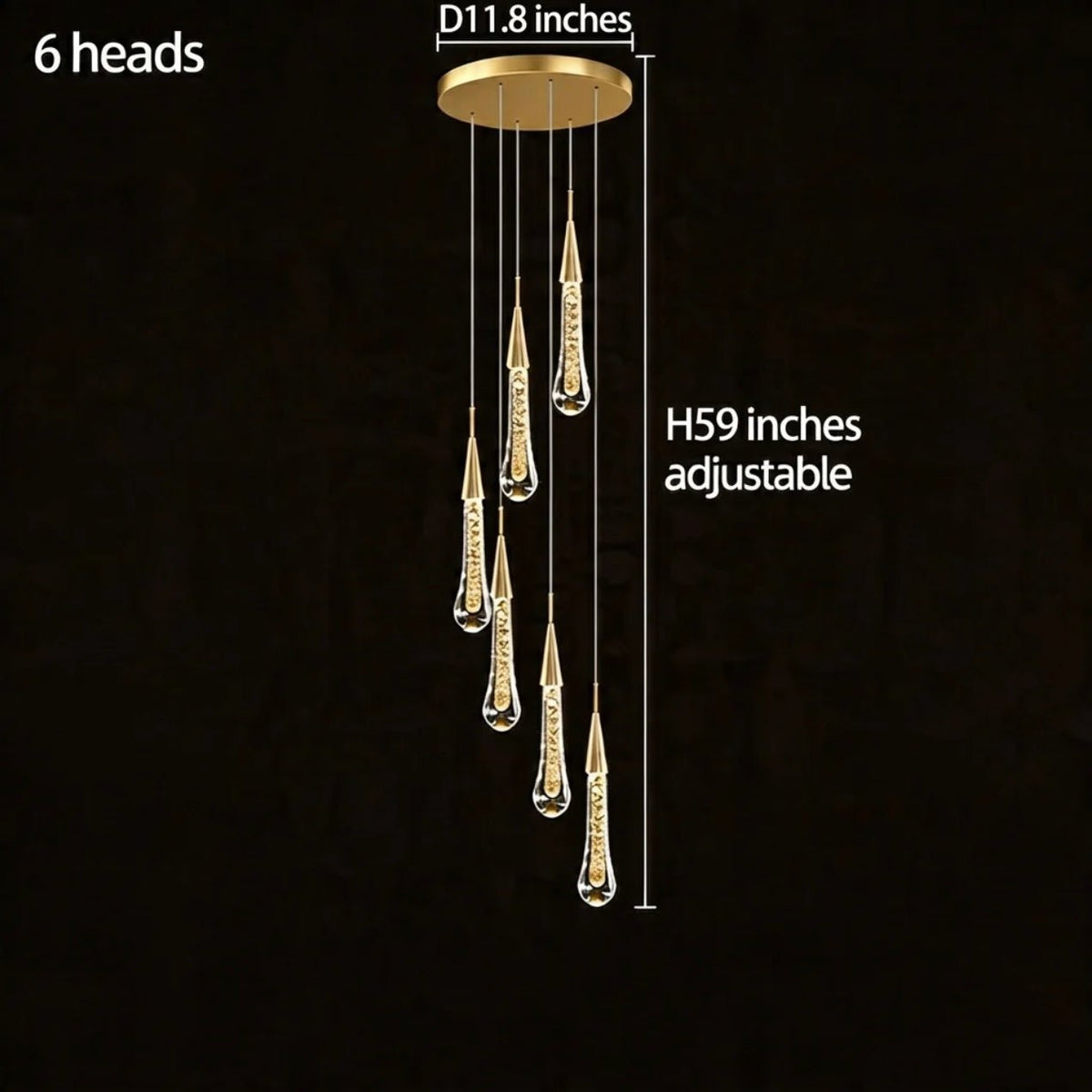 Modern Gold Chandelier Pendant Light Hanging Aluminum LED Fixture for Dining Room Illumination - 15 headsWarm lightBlushlighting