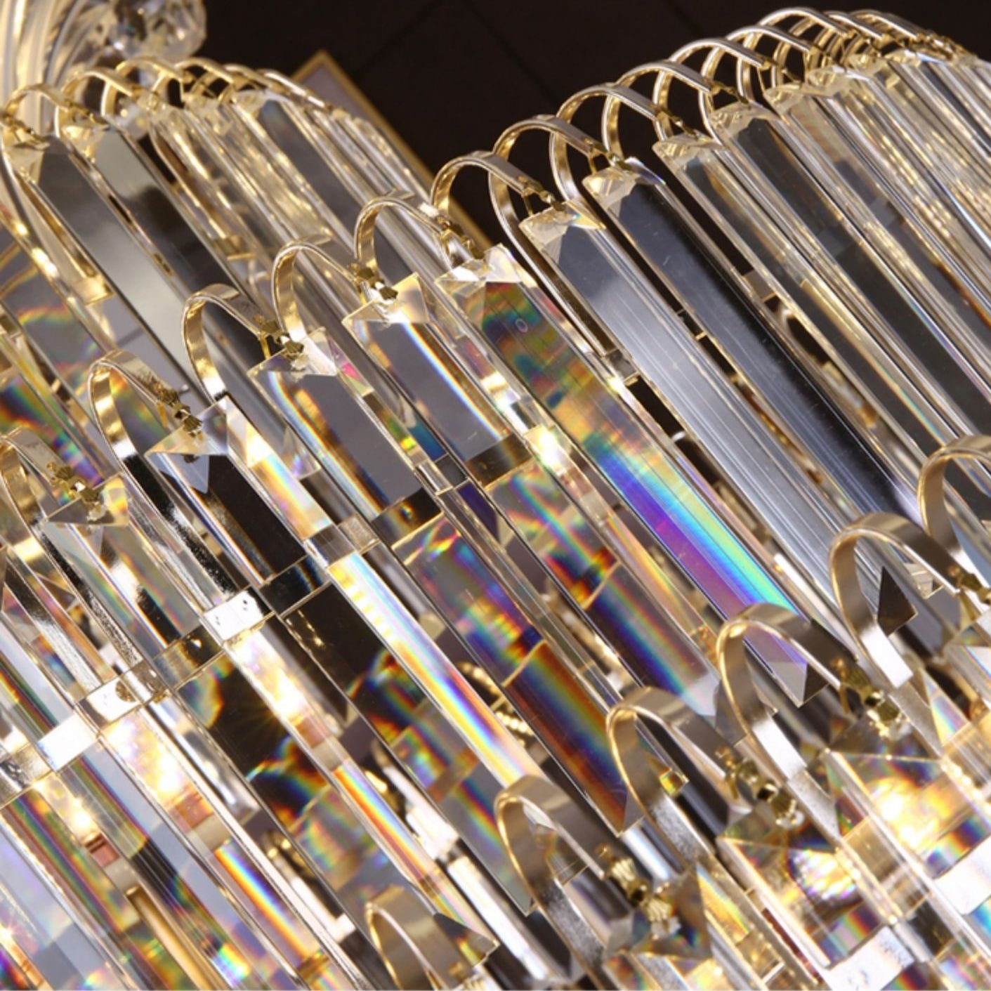 Modern Gold Foyer Extra Large Crystal Chandeliers Round Light Fixture For Hall Entrance - D39.4"*H59.1"Blushlighting