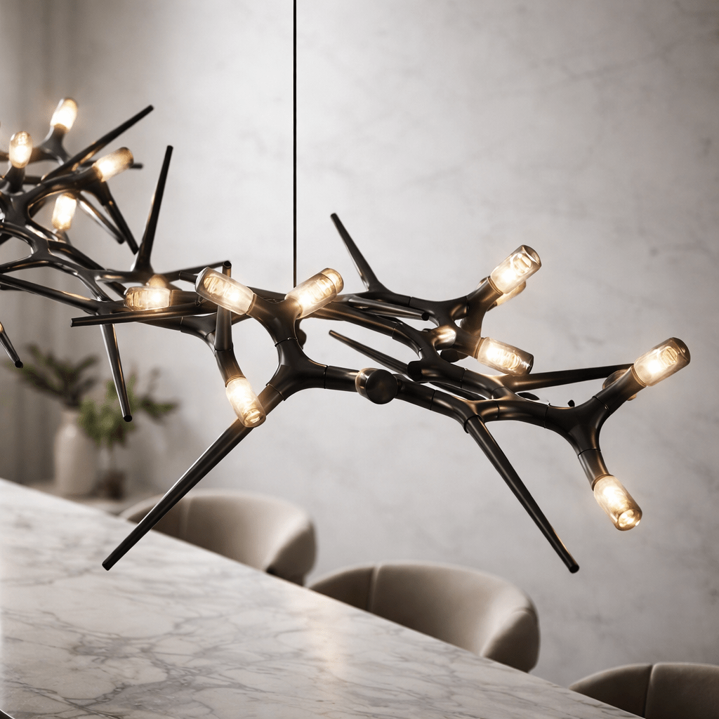 Modern LED Chandelier Adjustable Hanging Light Iron Dimmable 10-45 Bulbs Warm White Cool White - 47.2" / 120cmWarm WhiteBlushlighting
