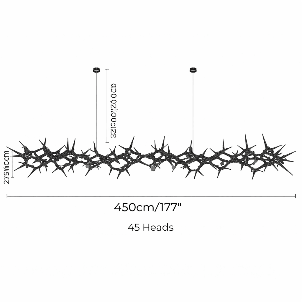 Modern LED Chandelier Adjustable Hanging Light Iron Dimmable 10-45 Bulbs Warm White Cool White - 47.2" / 120cmWarm WhiteBlushlighting