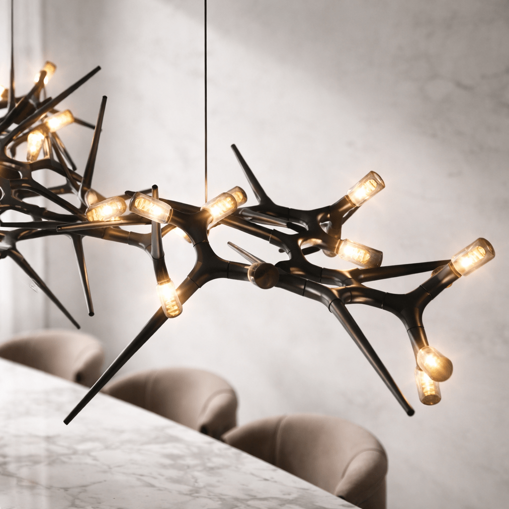 Modern LED Chandelier Adjustable Hanging Light Iron Dimmable 10-45 Bulbs Warm White Cool White - 47.2" / 120cmWarm WhiteBlushlighting