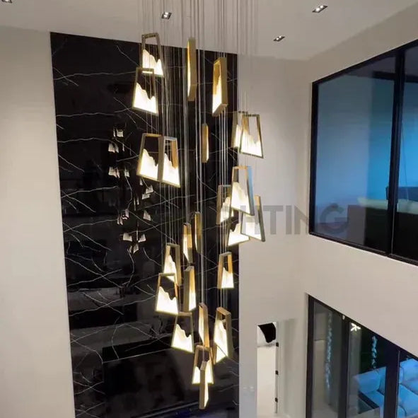 Modern Light Luxury Alabaster Chandelier in Gold Finish-Chandeliers-Blushlighting-Blushlighting