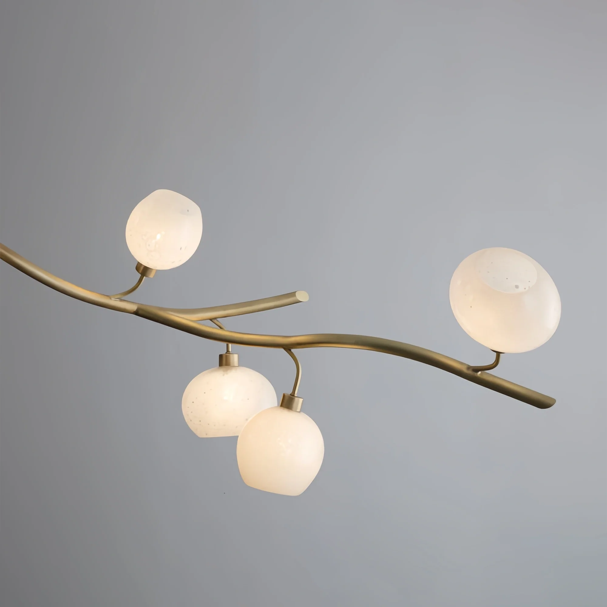 Modern Linear Brass Branches Chandelier for Dining Room-Blushlighting