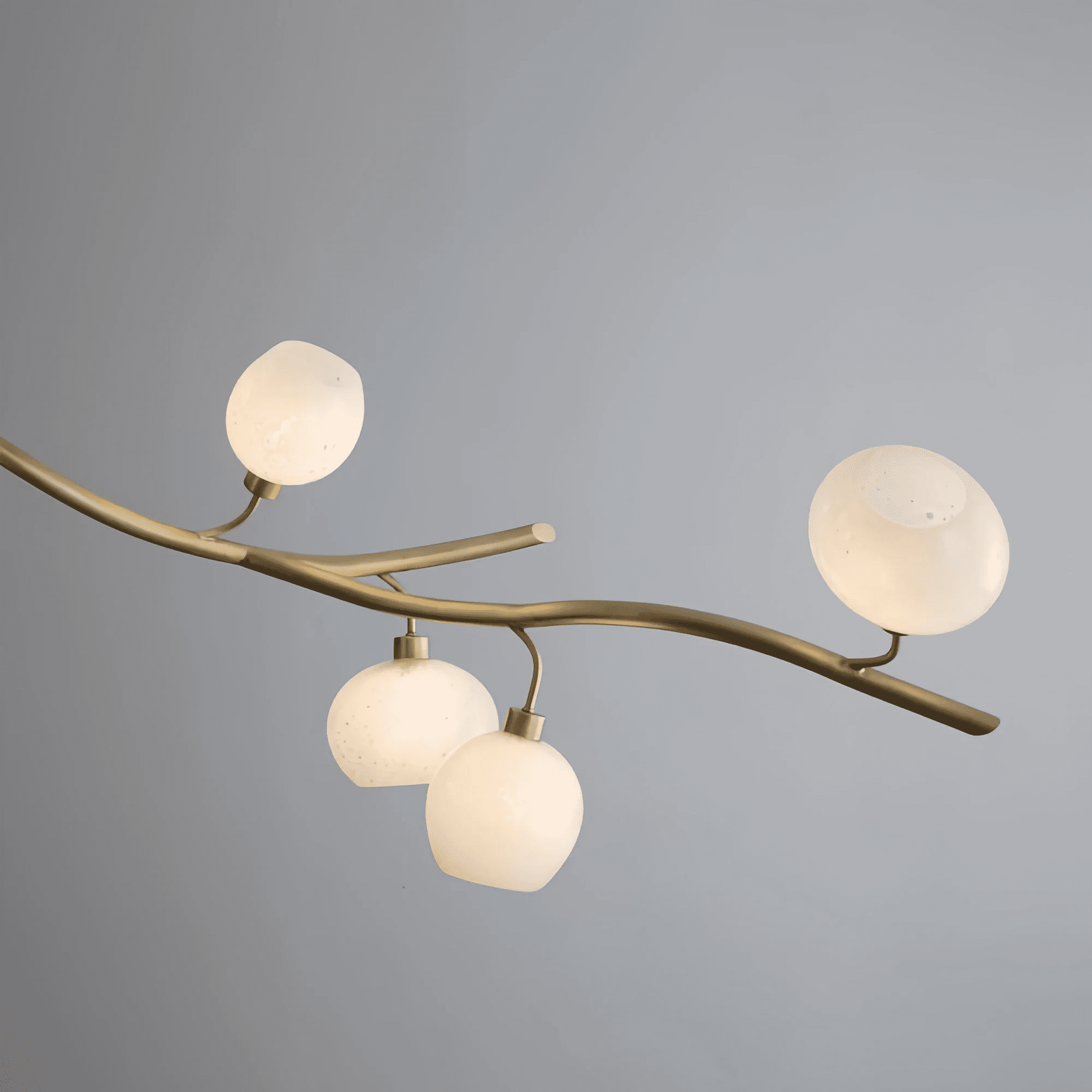 Modern Linear Brass Branches Chandelier for Dining Room - L83.5"*W55"*H75.5"Dimmable Warm LightBlushlighting