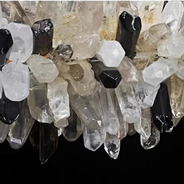Modern Linear Natural Crystal Stick Chandelier - L39.4"*H6.3"Warm LightBlushlighting